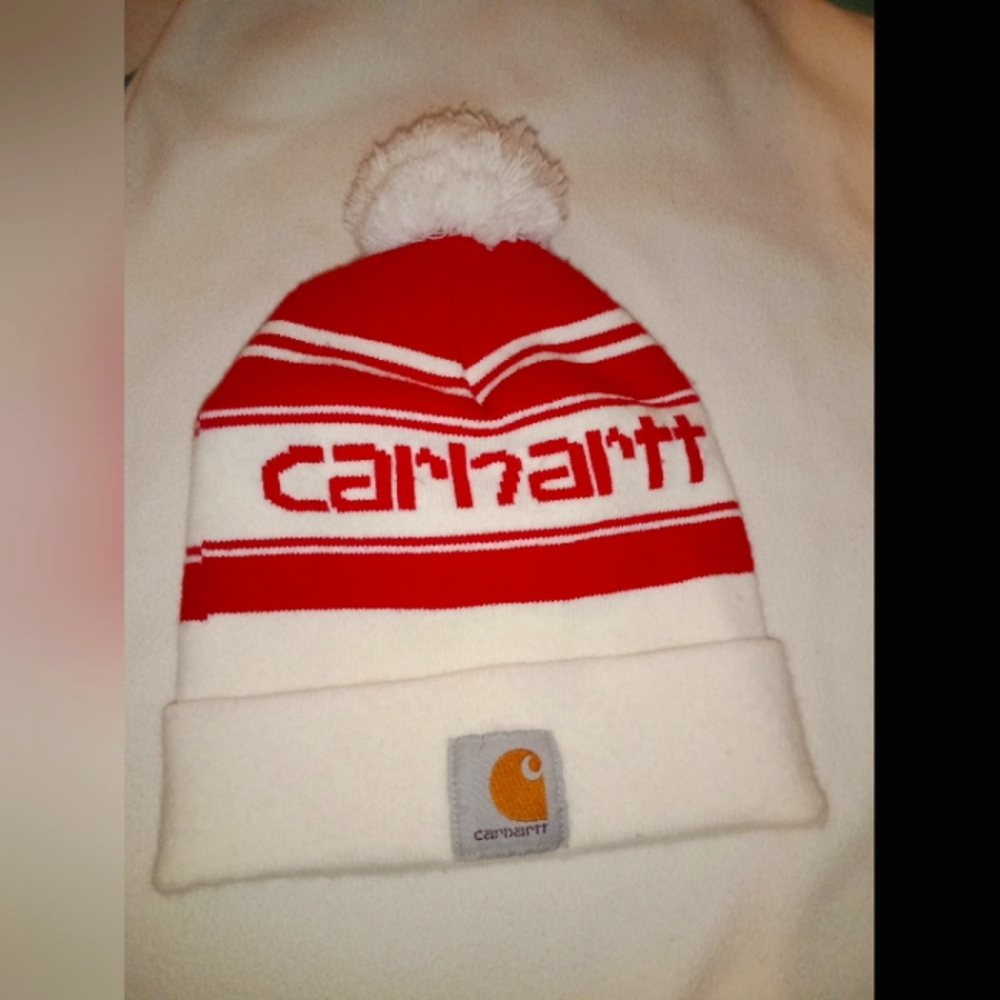 Knit POM-POM Cuffed Logo Carhartt Beanie